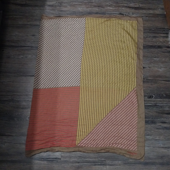 Coach New York Geometric Striped Stole Scarf Wrap Luxury Sarong Throw Multicolor - Picture 4 of 6